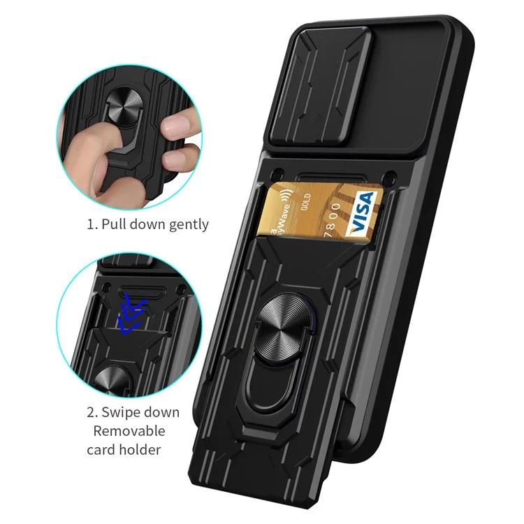 Per Xiaomi Redmi K40S 5G / Poco F4 5G Supporto Scheda Supporto ad Anello Custodia per Telefono con Supporto - Nero