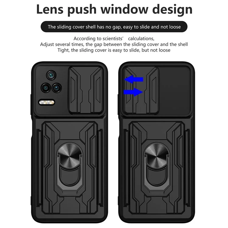 Per Xiaomi Redmi K40S 5G / Poco F4 5G Supporto Scheda Supporto ad Anello Custodia per Telefono con Supporto - Nero
