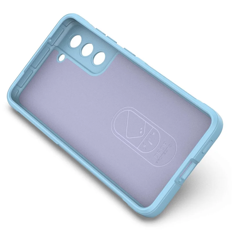 For Samsung Galaxy S21 FE 5G Rugged Design Phone Case Precise Cutout Scratch-resistant TPU Back Cover - Baby Blue