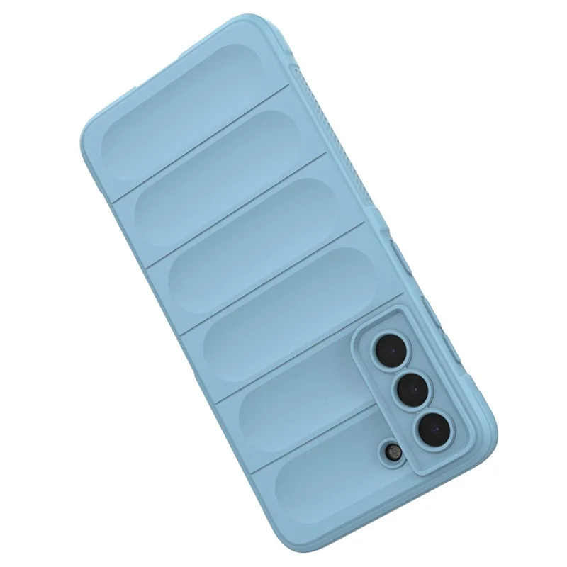 For Samsung Galaxy S21 FE 5G Rugged Design Phone Case Precise Cutout Scratch-resistant TPU Back Cover - Baby Blue