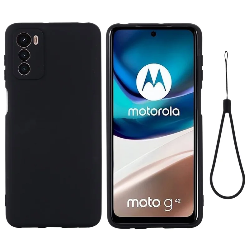 For Motorola Moto G42 4G Anti-scratch Silicone Soft Phone Case Bumper Cover Anti-fall Mobile Phone Protector - Black