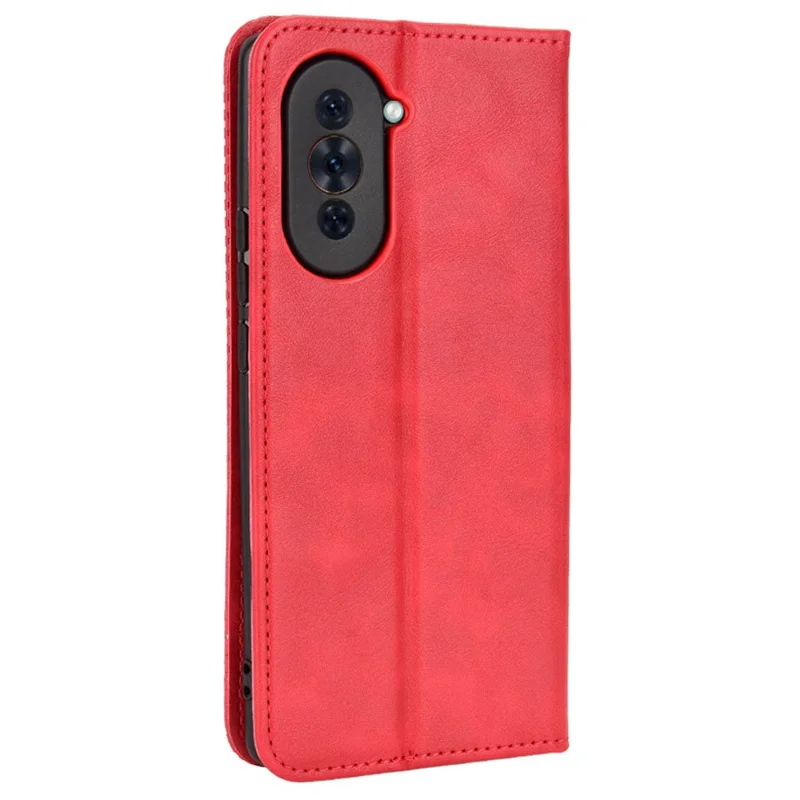 Pour Huawei Nova 10 4G Flip Auto Clôture Magnétique Retro PU Portefeuille en Cuir du Support Couvre de Coque de la Coque de la Coque du Téléphone - Rouge