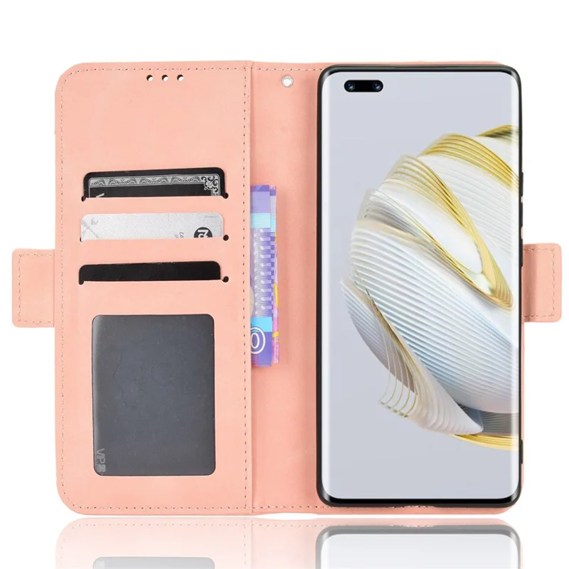 Per Huawei Nova 10 4G Slothet a Slot a Più Carte Case in Pelle PU Funzione di Chiusura Magnetica Shock a Prova di Shock - Rosa