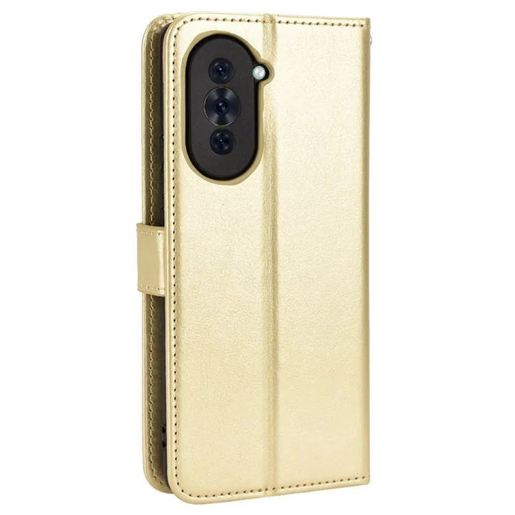Para Huawei nova 10 Pro 4G Teléfono Celular Billetera Caso Textura de Cuero de Caballo Loco PU Cubierta Protectora de Pie - Oro