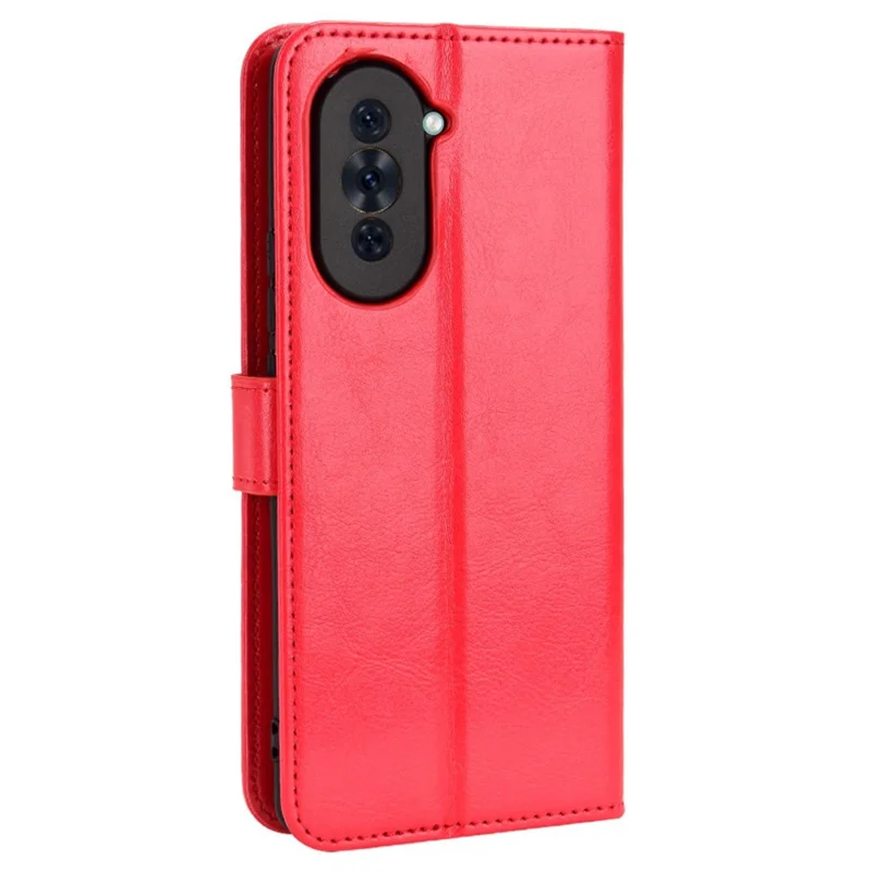 Pour Huawei nova 10 Pro 4G Téléphone portable Étui portefeuille Texture Crazy Horse Cuir PU Support Coque de protection - Rouge