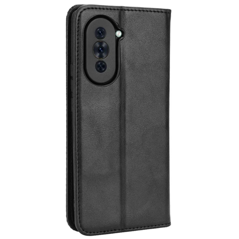 Étui de Portefeuille Anti-cuir en Cuir Rétro PU Pour Huawei Nova 10 Pro 4G, Fonction du Support Magnétique Flip Auto Close Téléphone Couverture - le Noir