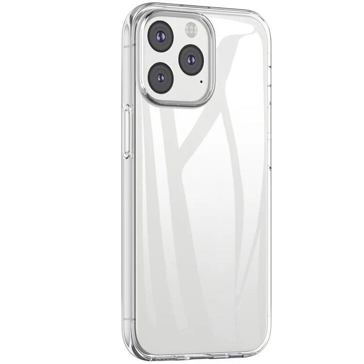 Pour Iphone 14 6,1 Pouces Super Clear TPU TPU Ultra-thin Anti-dust Phone Case Avec Protecteur D'écran en Verre Trempé à Arc à Arc 2.5D 2,5d