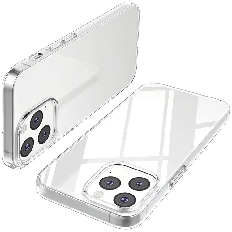 Pour Iphone 14 6,1 Pouces Super Clear TPU TPU Ultra-thin Anti-dust Phone Case Avec Protecteur D'écran en Verre Trempé à Arc à Arc 2.5D 2,5d