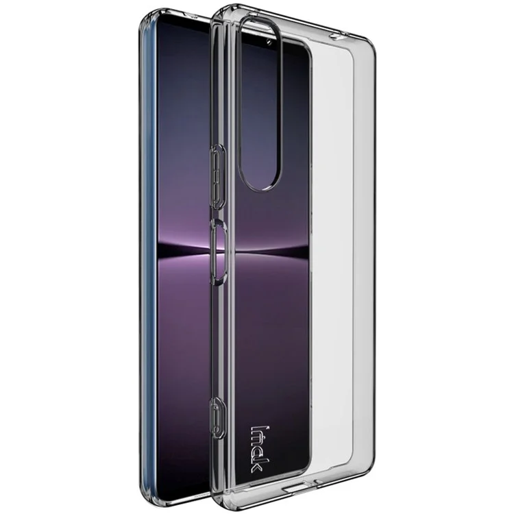 IMAK UX-5 Series для Sony Xperia 1 IV 5G Soft TPU Shock Absorption Protective Phone Case Raised Bezel Design Scratch Resistant Phone Covering Shell - Transparent Black