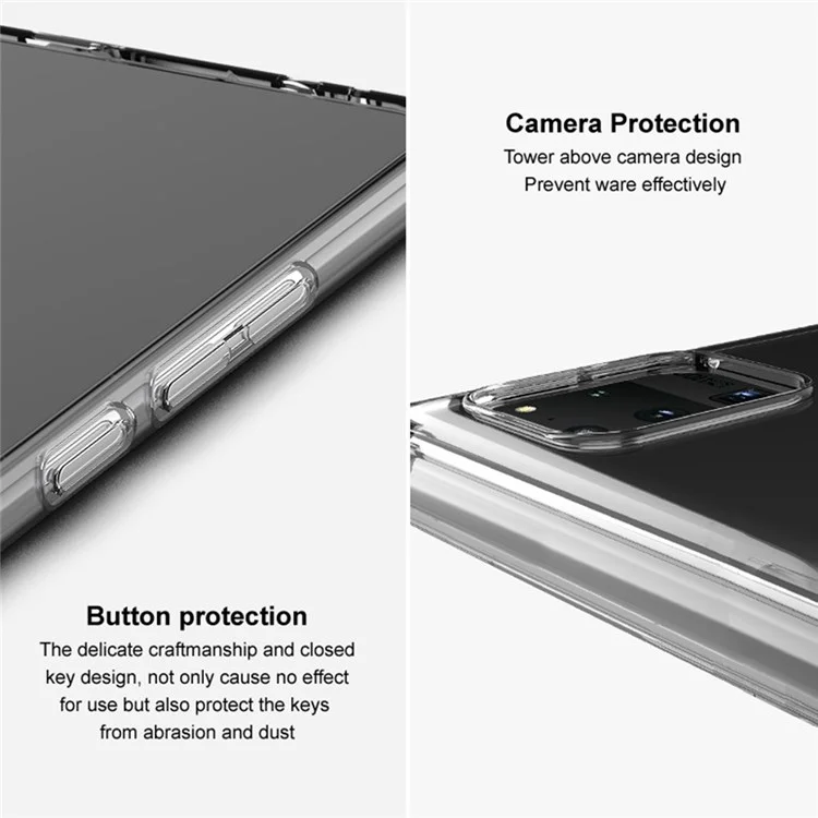 IMAK UX-5 Series для Sony Xperia 1 IV 5G Soft TPU Shock Absorption Protective Phone Case Raised Bezel Design Scratch Resistant Phone Covering Shell - Transparent Black