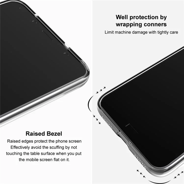 IMAK UX-5 Series для Sony Xperia 1 IV 5G Soft TPU Shock Absorption Protective Phone Case Raised Bezel Design Scratch Resistant Phone Covering Shell - Transparent Black