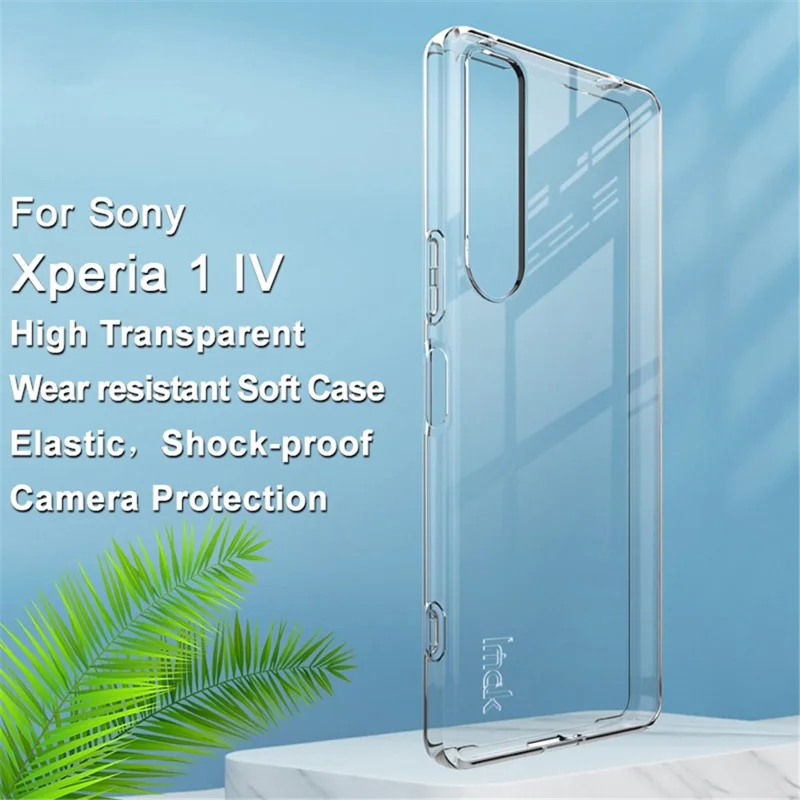 IMAK UX-5 Series for Sony Xperia 1 IV 5G Soft TPU Shock Absorption Protective Phone Case Raised Bezel Design Scratch Resistant Phone Covering Shell - Transparent