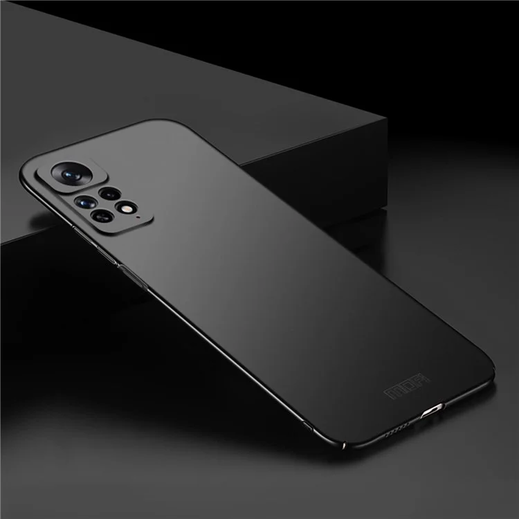 MOFI JK PC ​​series-1 Shield Para Xiaomi Redmi Note 11e Pro Otoño Proof Matte PC Hard Caída Back Camino Protección de la Cámara Cubierta Con Correa - Negro
