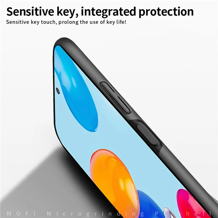MOFI JK PC ​​series-1 Shield Para Xiaomi Redmi Note 11e Pro Otoño Proof Matte PC Hard Caída Back Camino Protección de la Cámara Cubierta Con Correa - Negro