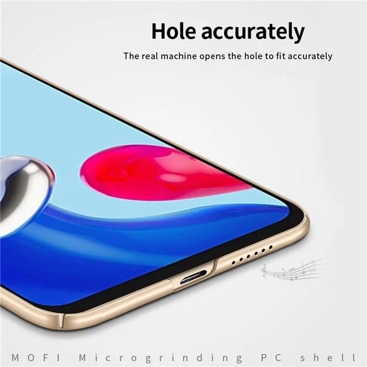 MOFI JK PC ​​series-1 Shield Para Xiaomi Redmi Note 11e Pro Otoño Proof Matte PC Hard Caída Back Camino Protección de la Cámara Cubierta Con Correa - Negro