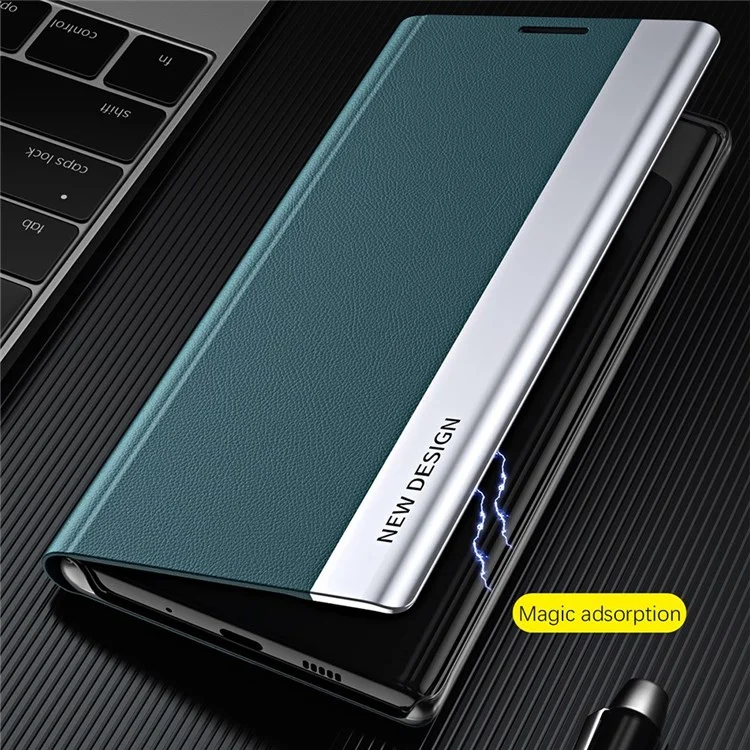 Per Xiaomi Poco F4 5G / Redmi K40S 5G Follio Flip PU Case Caso di Assoluzione Autostruzione Coperchi - Verde