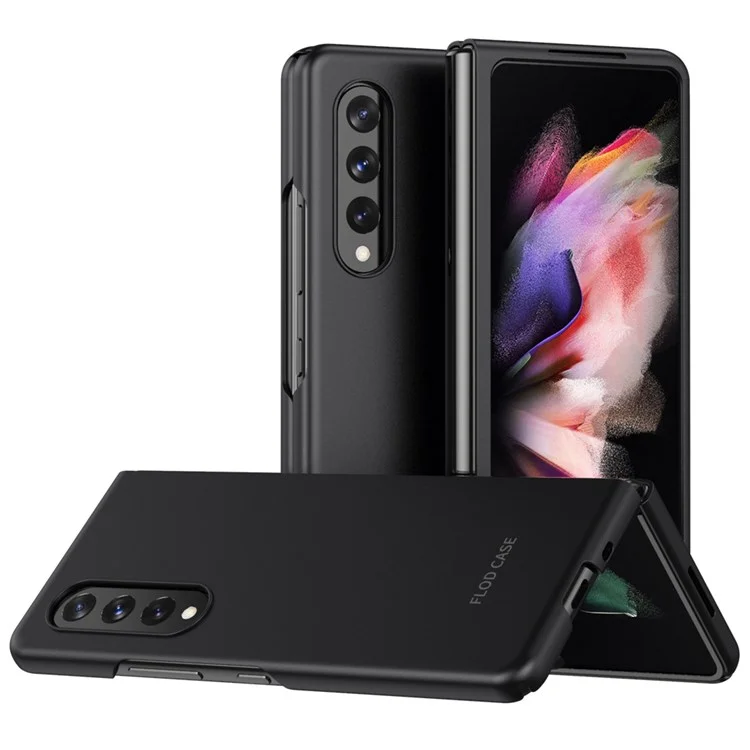 Pour Samsung Galaxy Z Fold4 5G Skin Touch Phone Case avec Conception Pliante Étui de Protection Rigide en PC - Noir