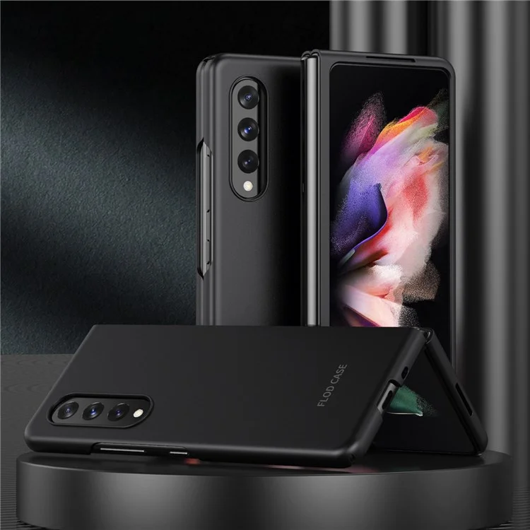Pour Samsung Galaxy Z Fold4 5G Skin Touch Phone Case avec Conception Pliante Étui de Protection Rigide en PC - Noir