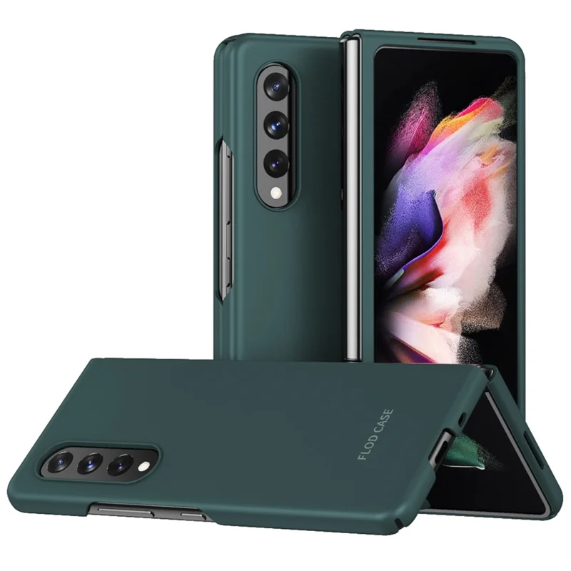 For Samsung Galaxy Z Fold4 5G Skin Touch Phone Case with Folding Design Hard PC Protective Cover - Green