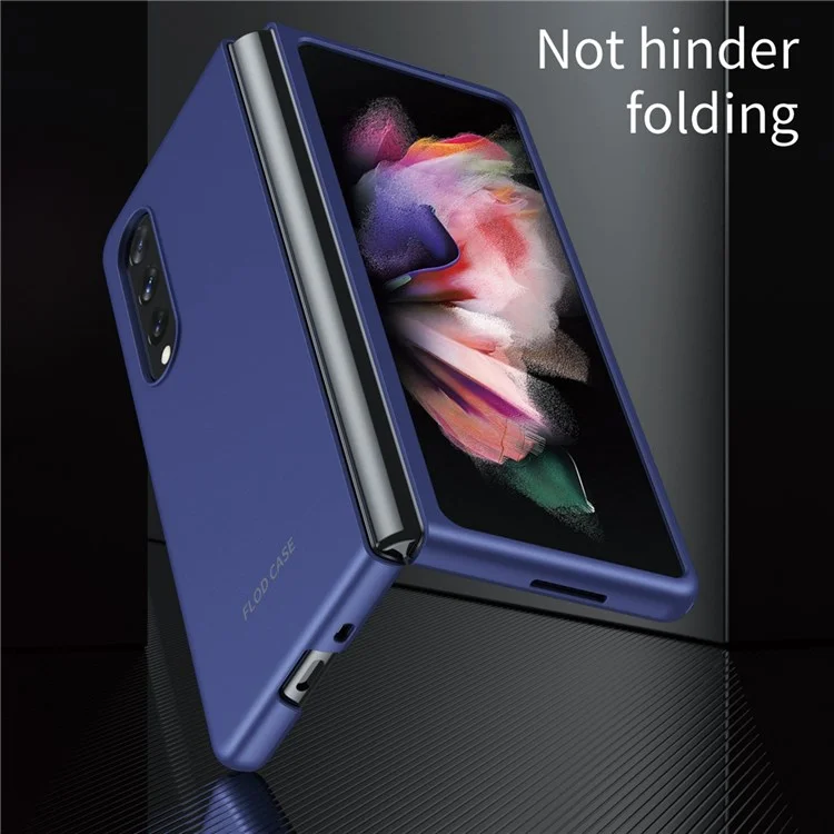 Para Samsung Galaxy Z Fold4 5G Caixa de Telefone de Toque de Pele Com Design de Dobramento PC Rígido PC - Roxo