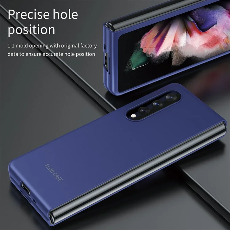 Para Samsung Galaxy Z Fold4 5G Caixa de Telefone de Toque de Pele Com Design de Dobramento PC Rígido PC - Roxo