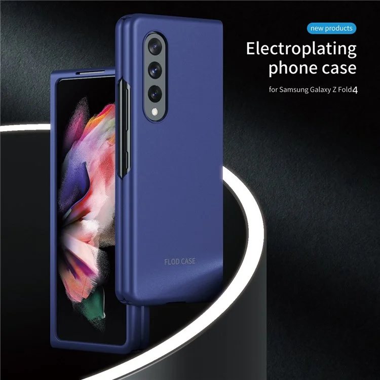 Para Samsung Galaxy Z Fold4 5G Caixa de Telefone de Toque de Pele Com Design de Dobramento PC Rígido PC - Roxo