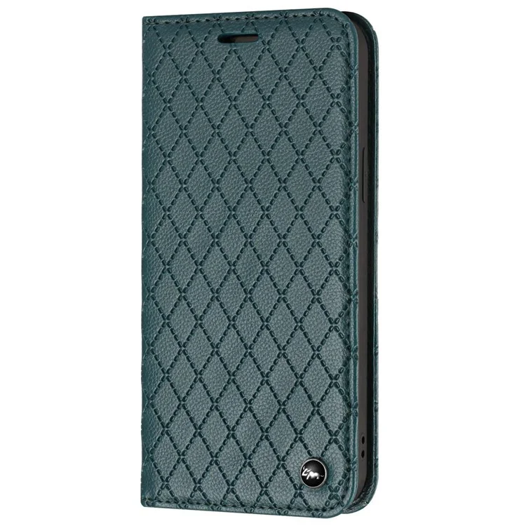 Para o Oppo A94 / A94 5G / A95 5G / F19 Pro+ 5g / Reno5 Z / F19 Pro / Reno5 F / Reno5 Lite Carteira Stand pu Caso de Couro Litchi Textura Rhombus Padrão de Cobertura do Telefone - Verde