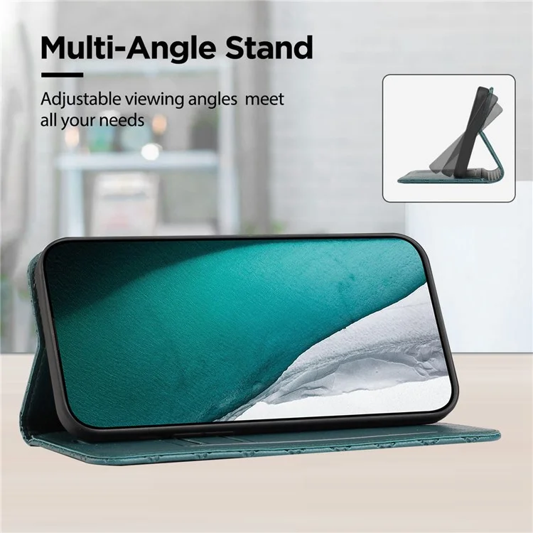 Для Oppo A94 / A94 5G / A95 5G / F19 Pro+ 5g / Reno5 Z / F19 Pro / Reno5 F / Reno5 Lite Wallet Stand pu Кожа - Зеленый