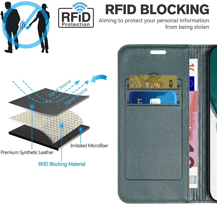 Para o Oppo A94 / A94 5G / A95 5G / F19 Pro+ 5g / Reno5 Z / F19 Pro / Reno5 F / Reno5 Lite Carteira Stand pu Caso de Couro Litchi Textura Rhombus Padrão de Cobertura do Telefone - Verde
