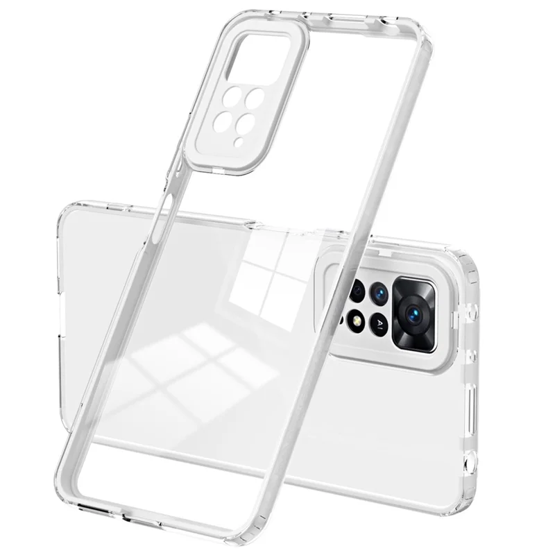 For Xiaomi Redmi Note 11 Pro 4G (MediaTek) / 5G (Qualcomm) Ultra-thin Clear TPU Phone Case Anti-fingerprint Phone Protective Cover - White