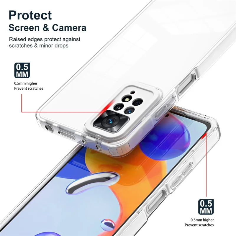 For Xiaomi Redmi Note 11 Pro 4G (MediaTek) / 5G (Qualcomm) Ultra-thin Clear TPU Phone Case Anti-fingerprint Phone Protective Cover - White