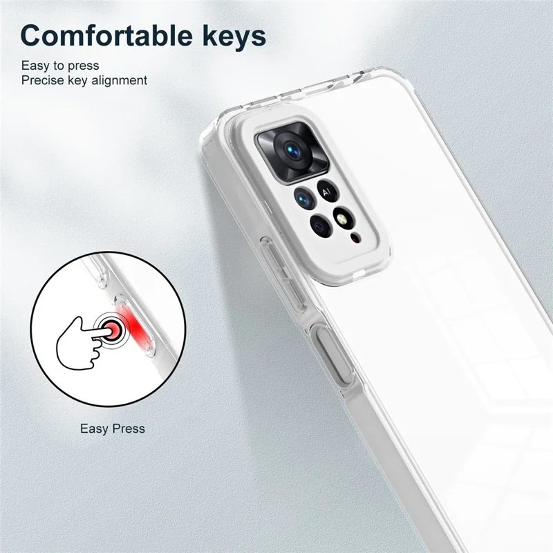 For Xiaomi Redmi Note 11 Pro 4G (MediaTek) / 5G (Qualcomm) Ultra-thin Clear TPU Phone Case Anti-fingerprint Phone Protective Cover - White