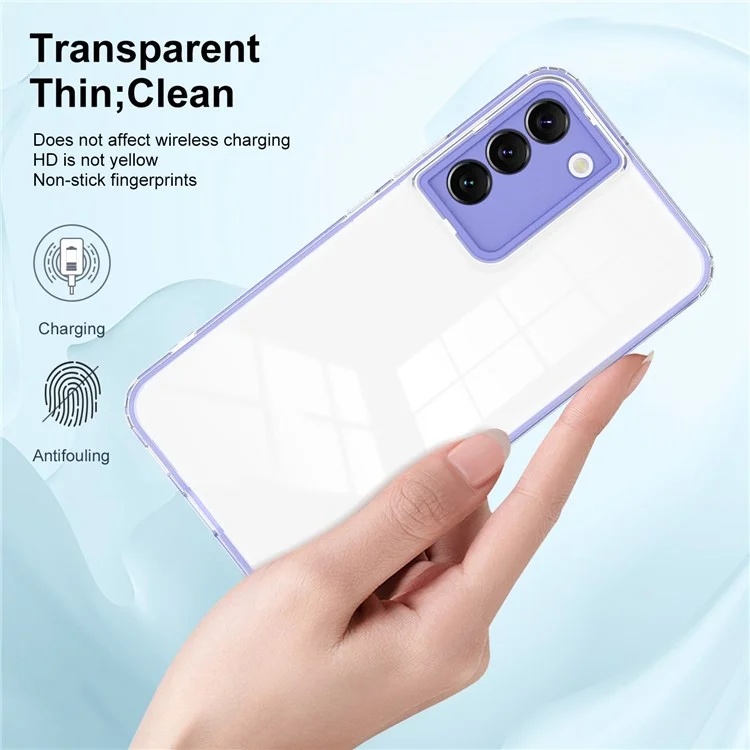 Para Samsung Galaxy S22 5G Case de Teléfono TPU Sin Deslizamiento Ultra Sin Deslizamiento Con un Colorido Shell de Protección de Teléfono Móvil Anti-scratch Anti-scratch - Violeta