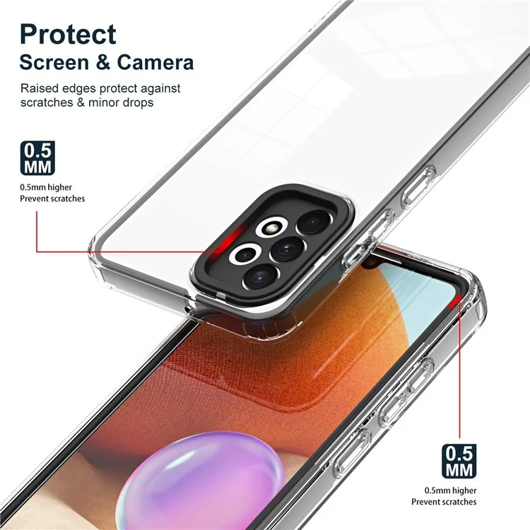 Anti-fall TPU Phone Case for Samsung Galaxy A53 5G, Clear Scratch-resistant Anti-fingerprint Cell Phone Cover - Black