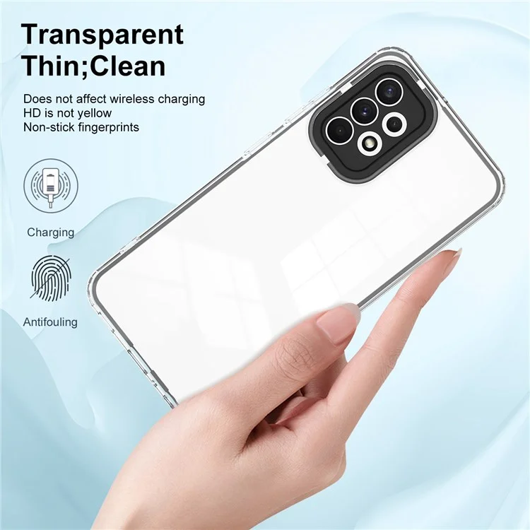 Anti-fall TPU Phone Case for Samsung Galaxy A53 5G, Clear Scratch-resistant Anti-fingerprint Cell Phone Cover - Black