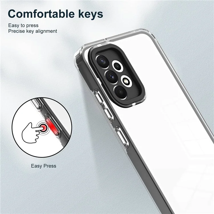 Anti-fall TPU Phone Case for Samsung Galaxy A53 5G, Clear Scratch-resistant Anti-fingerprint Cell Phone Cover - Black