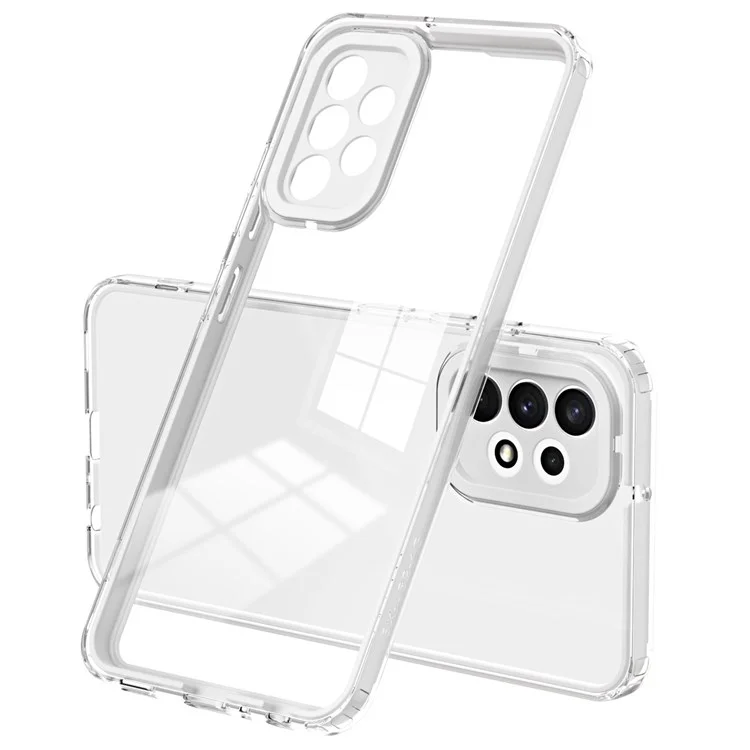 For Samsung Galaxy A13 4G Anti-drop Mobile Phone TPU Case Precise Cutouts Transparent Anti-scratch Phone Cover - White