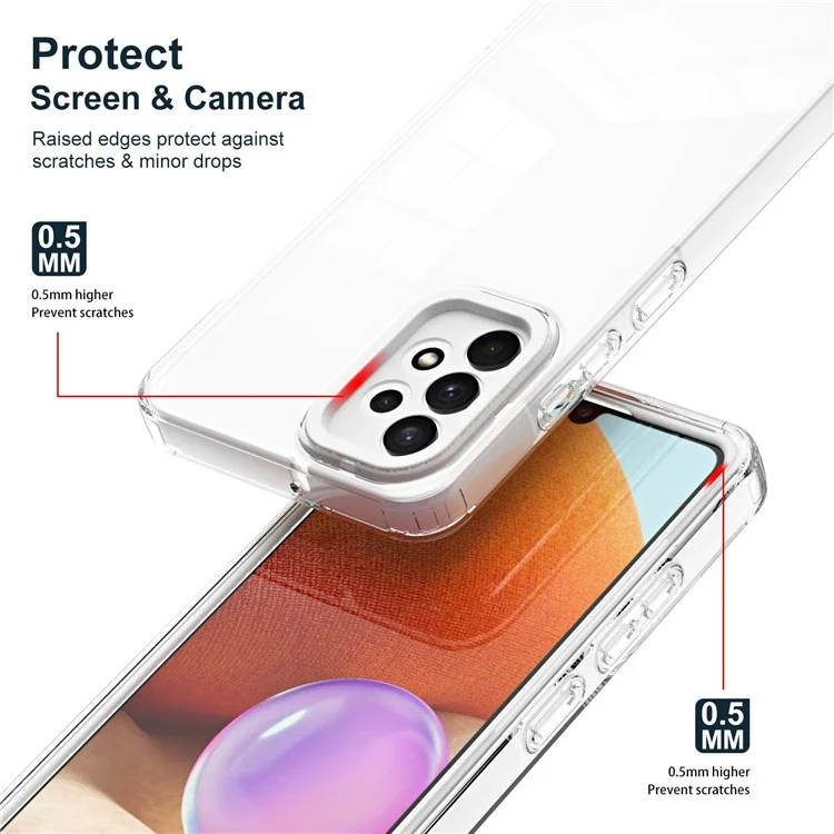 For Samsung Galaxy A13 4G Anti-drop Mobile Phone TPU Case Precise Cutouts Transparent Anti-scratch Phone Cover - White