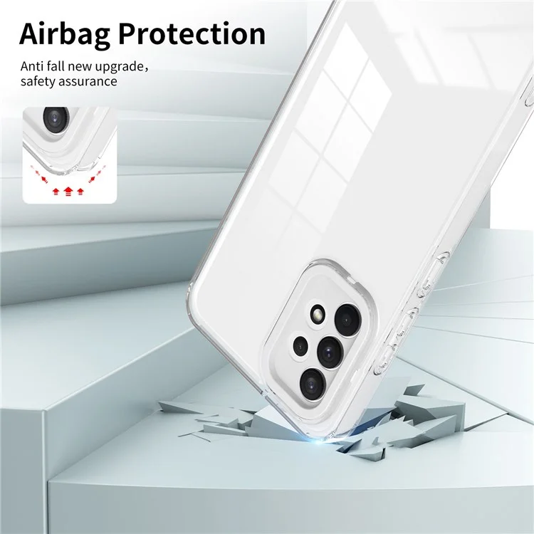 For Samsung Galaxy A13 4G Anti-drop Mobile Phone TPU Case Precise Cutouts Transparent Anti-scratch Phone Cover - White