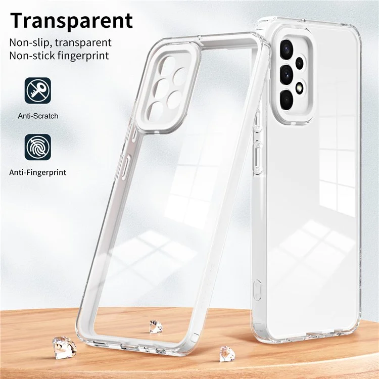 For Samsung Galaxy A13 4G Anti-drop Mobile Phone TPU Case Precise Cutouts Transparent Anti-scratch Phone Cover - White
