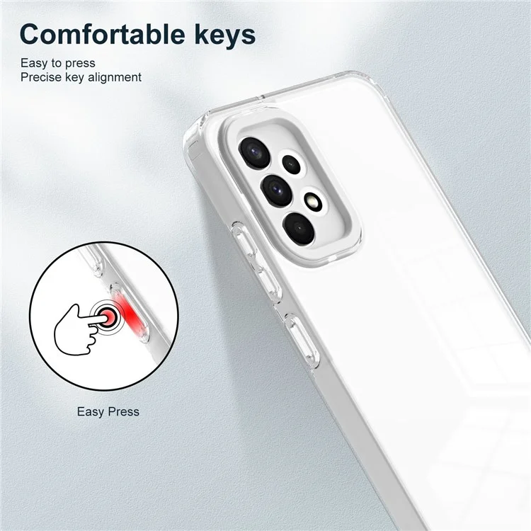 For Samsung Galaxy A13 4G Anti-drop Mobile Phone TPU Case Precise Cutouts Transparent Anti-scratch Phone Cover - White