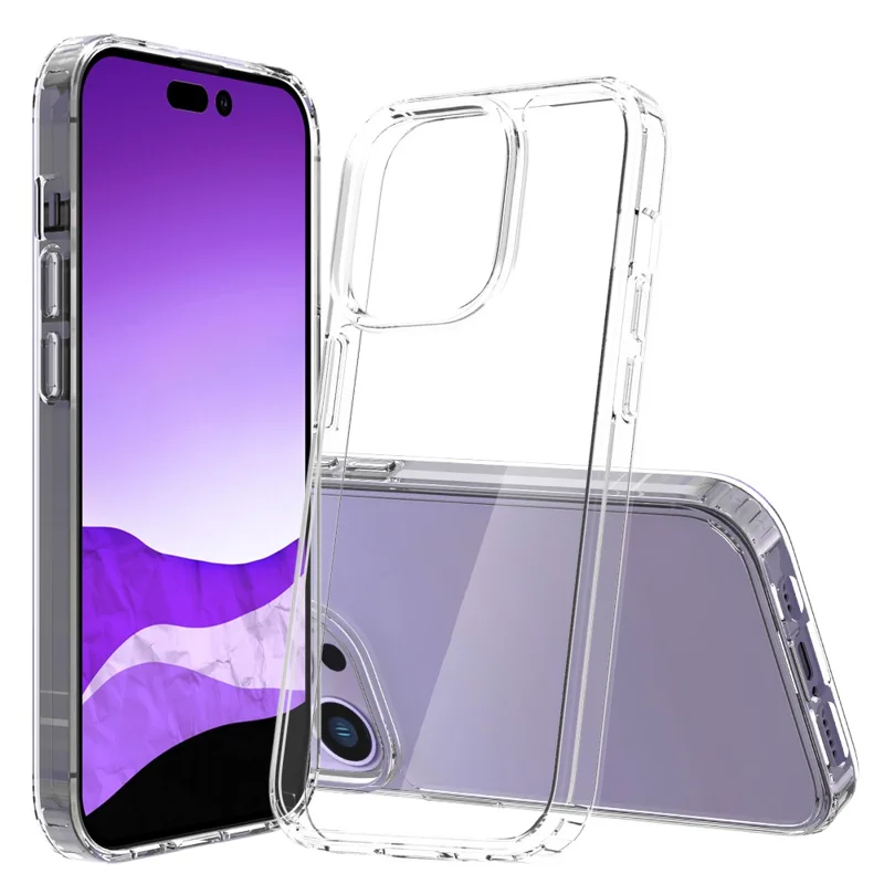 Crystal Clear Drop-proof Phone Case for iPhone 14 Pro 6.1 inch, Hybrid PC + TPU Protective Cover - Transparent