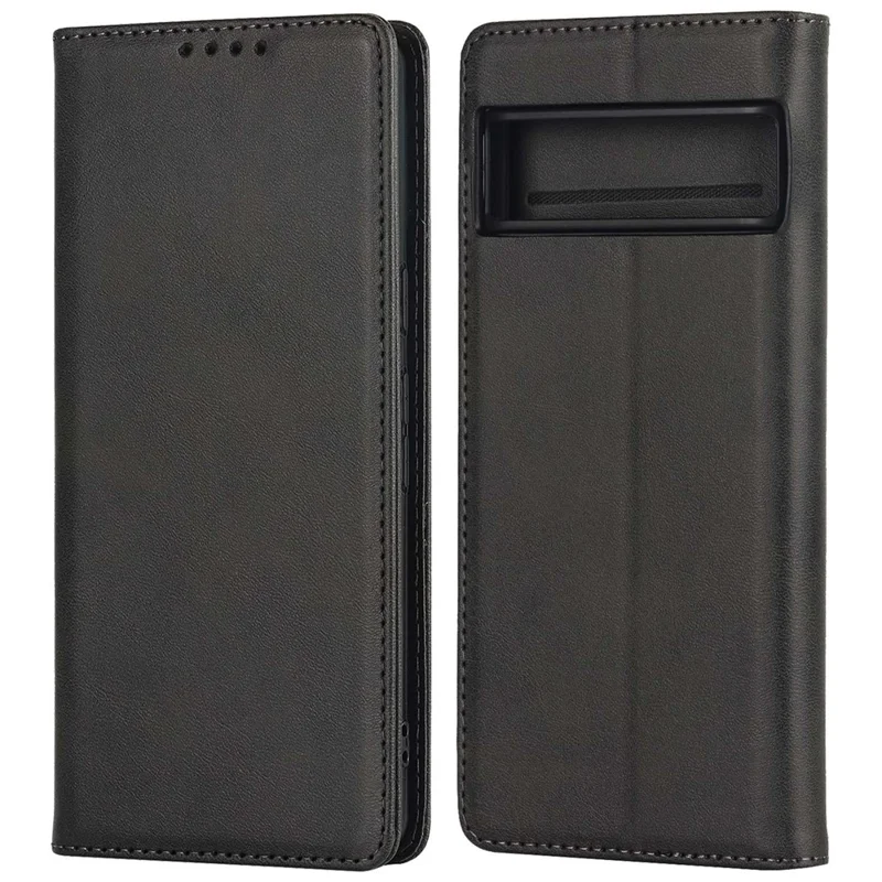 Textured PU Leather Case for Google Pixel 7 5G, Stand Wallet Design Auto Closing Magnetic Phone Cover - Black