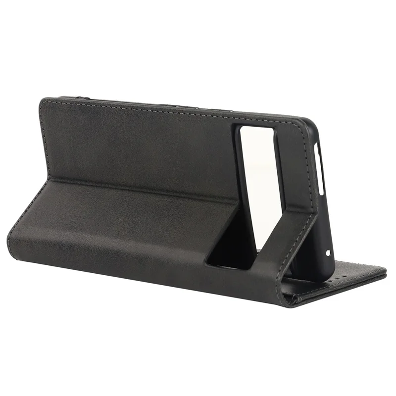 Textured PU Leather Case for Google Pixel 7 5G, Stand Wallet Design Auto Closing Magnetic Phone Cover - Black
