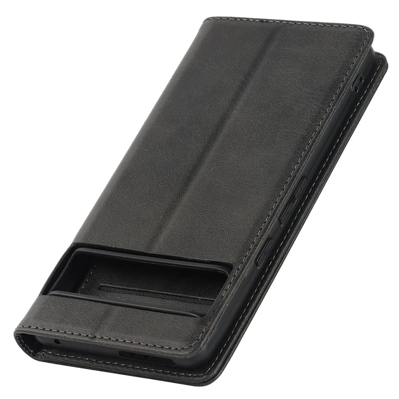 Textured PU Leather Case for Google Pixel 7 5G, Stand Wallet Design Auto Closing Magnetic Phone Cover - Black
