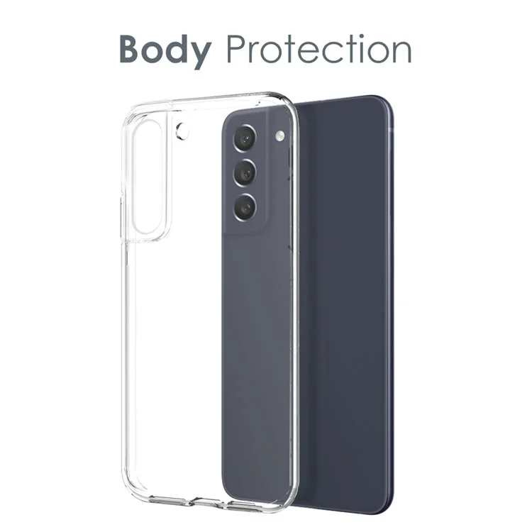 NORTHJO For Samsung Galaxy S21 FE 5G Flexible TPU Protective Phone Case with Tempered Glass Screen Protector