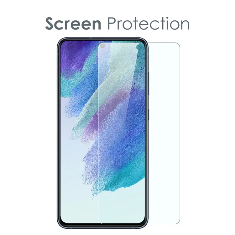 NORTHJO For Samsung Galaxy S21 FE 5G Flexible TPU Protective Phone Case with Tempered Glass Screen Protector
