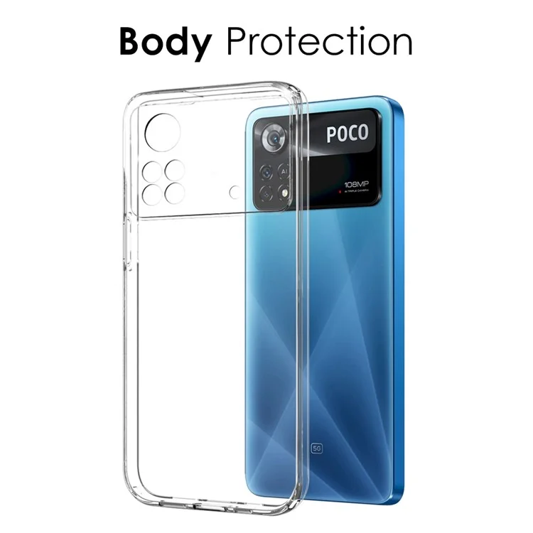 NORTHJO Für Xiaomi Poco X4 Pro 5G Kratzfeste TPU-Handyhülle mit ultradünnem Hartglasbildschirmschutz