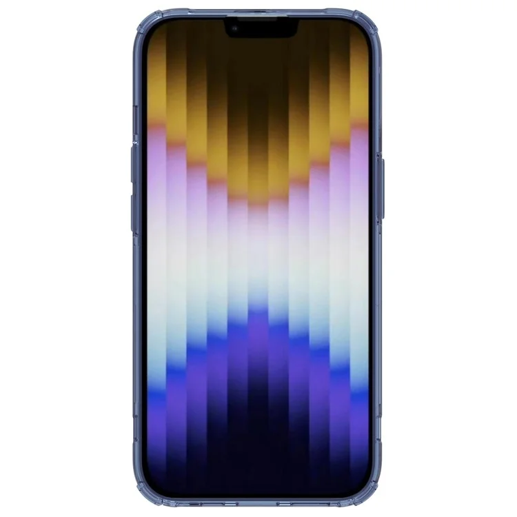 NILLKIN Nature Pro Series Clear Case per iPhone 14 / iPhone 13, Custodia Antiurto Cover Posteriore in PC Duro e Bordo in TPU Morbido Protezione Completa - Blu