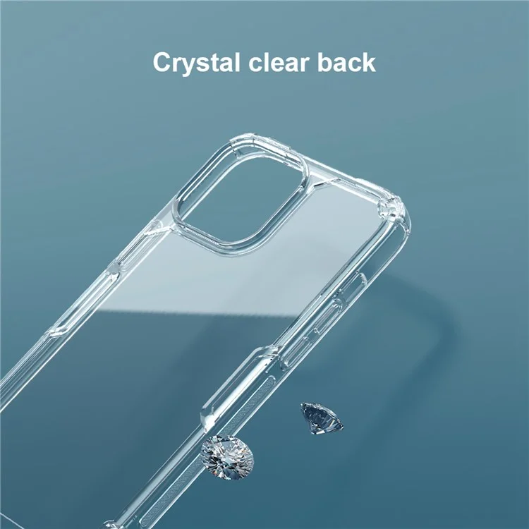 NILLKIN Nature Pro Series Clear Case per iPhone 14 / iPhone 13, Custodia Antiurto Cover Posteriore in PC Duro e Bordo in TPU Morbido Protezione Completa - Blu